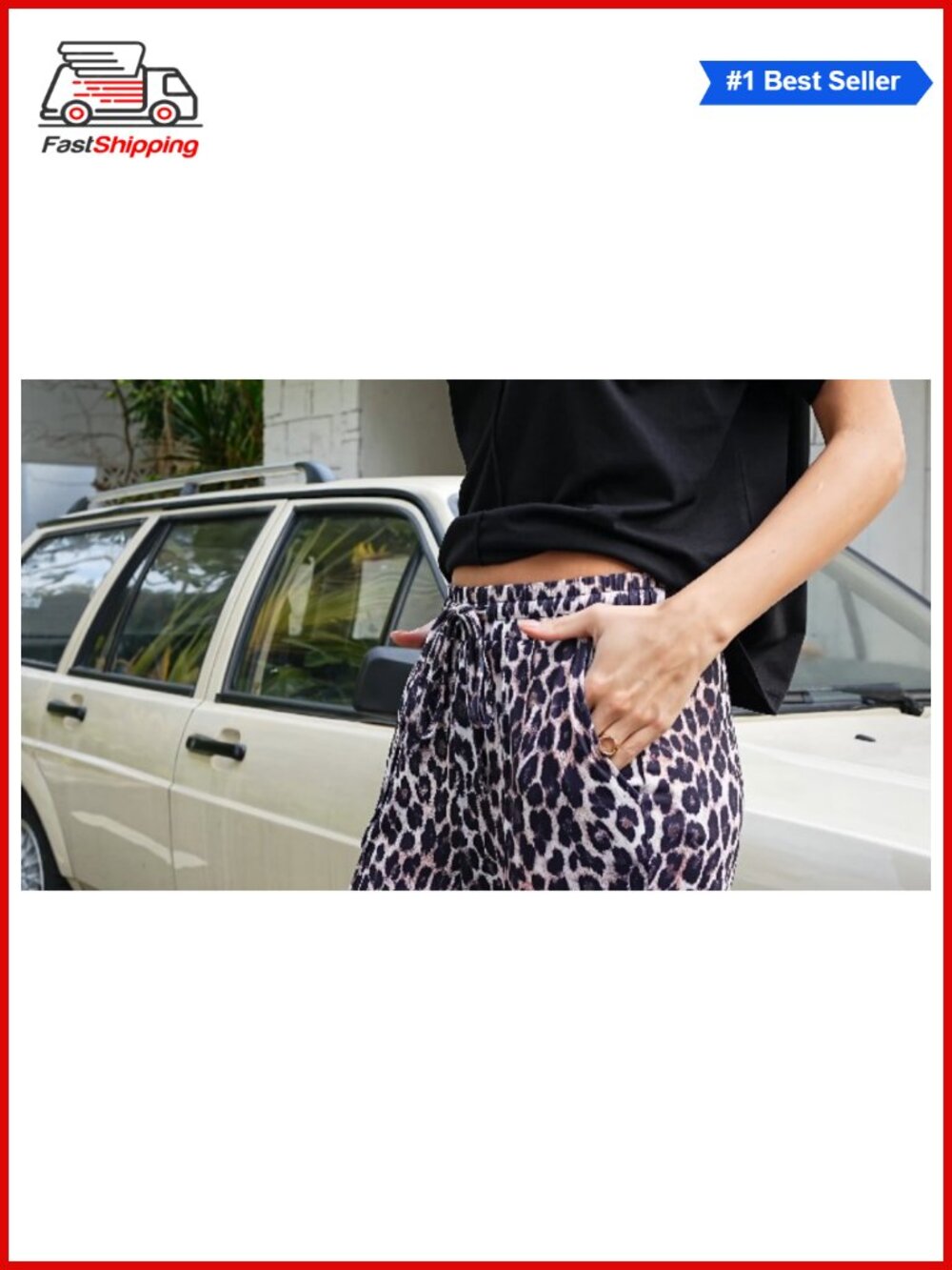 ✨ Two Piece Lounge Set Short Sleeve Wide Leg Cropped Pants Travel Vacation - Picture 5 of 6